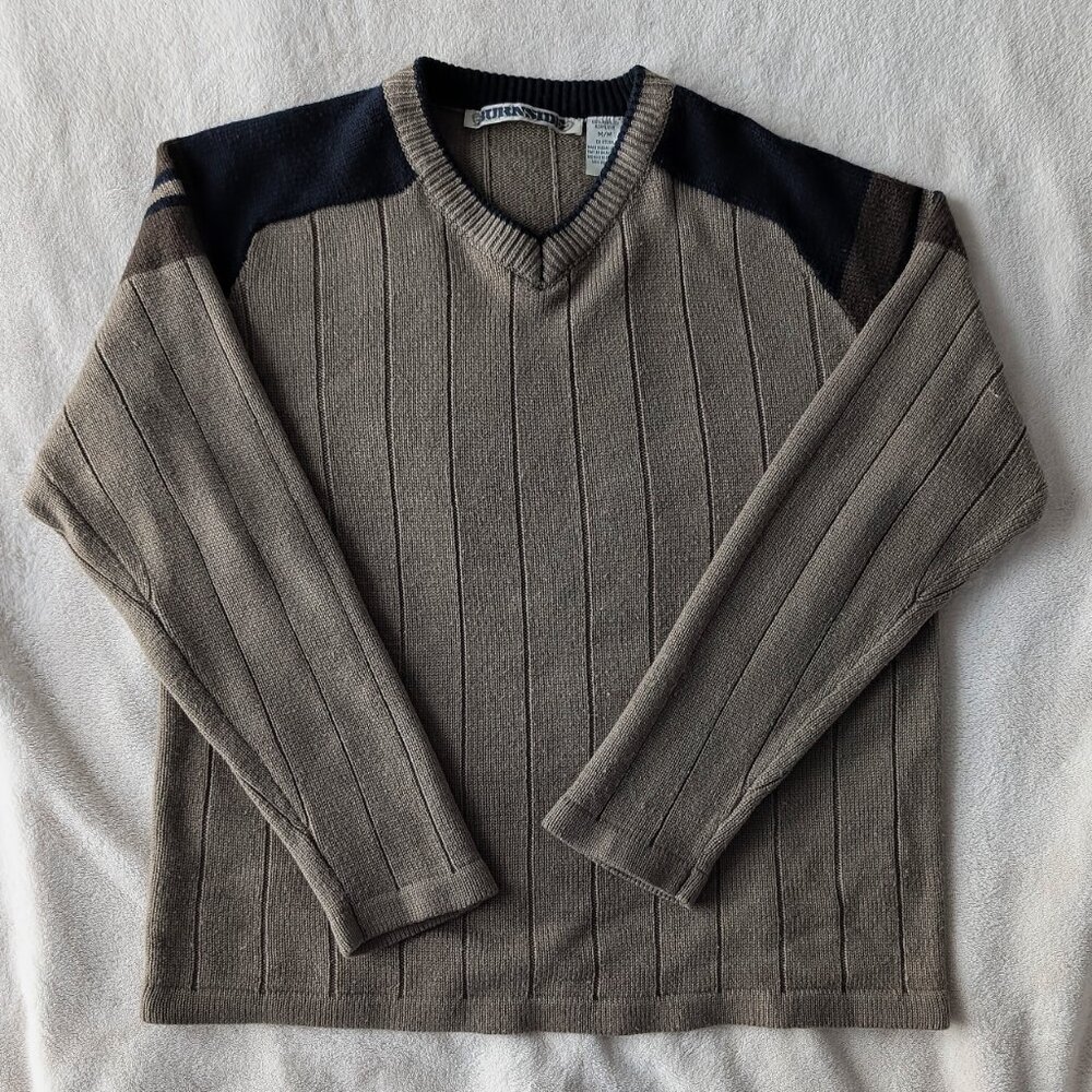 90s Earth Tone Ribbed Knit Sweater - Picture 5 of 6